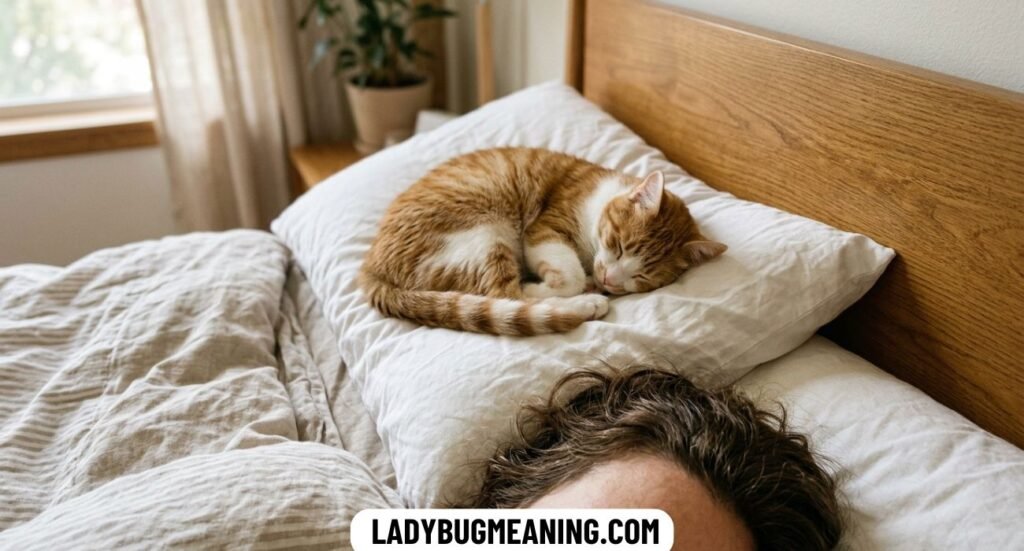 Spiritual Meaning of Cat Sleeping Above Your Head on Pillow