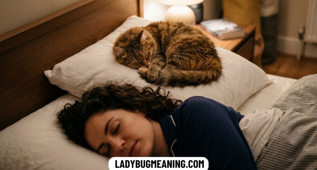 Spiritual Meaning of Cat Sleeping Above Your Head on Pillow