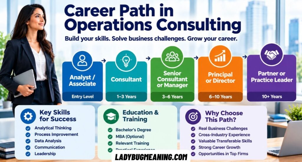Operations consulting strategy showing business process improvement, workflow optimization, and operational performance management.