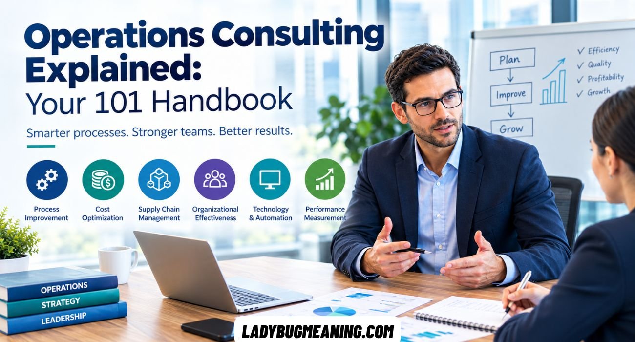 Operations consulting strategy showing business process improvement, workflow optimization, and operational performance management.