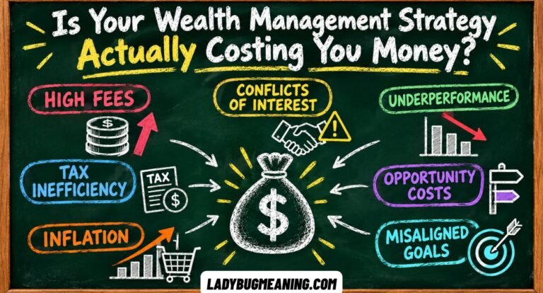 Wealth management strategy analysis showing investment costs, taxes, portfolio performance, and long-term financial planning