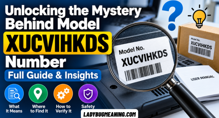 Model XUCVIHKDS number verification guide showing product labels, model identification, manufacturer checks, and device documentation.